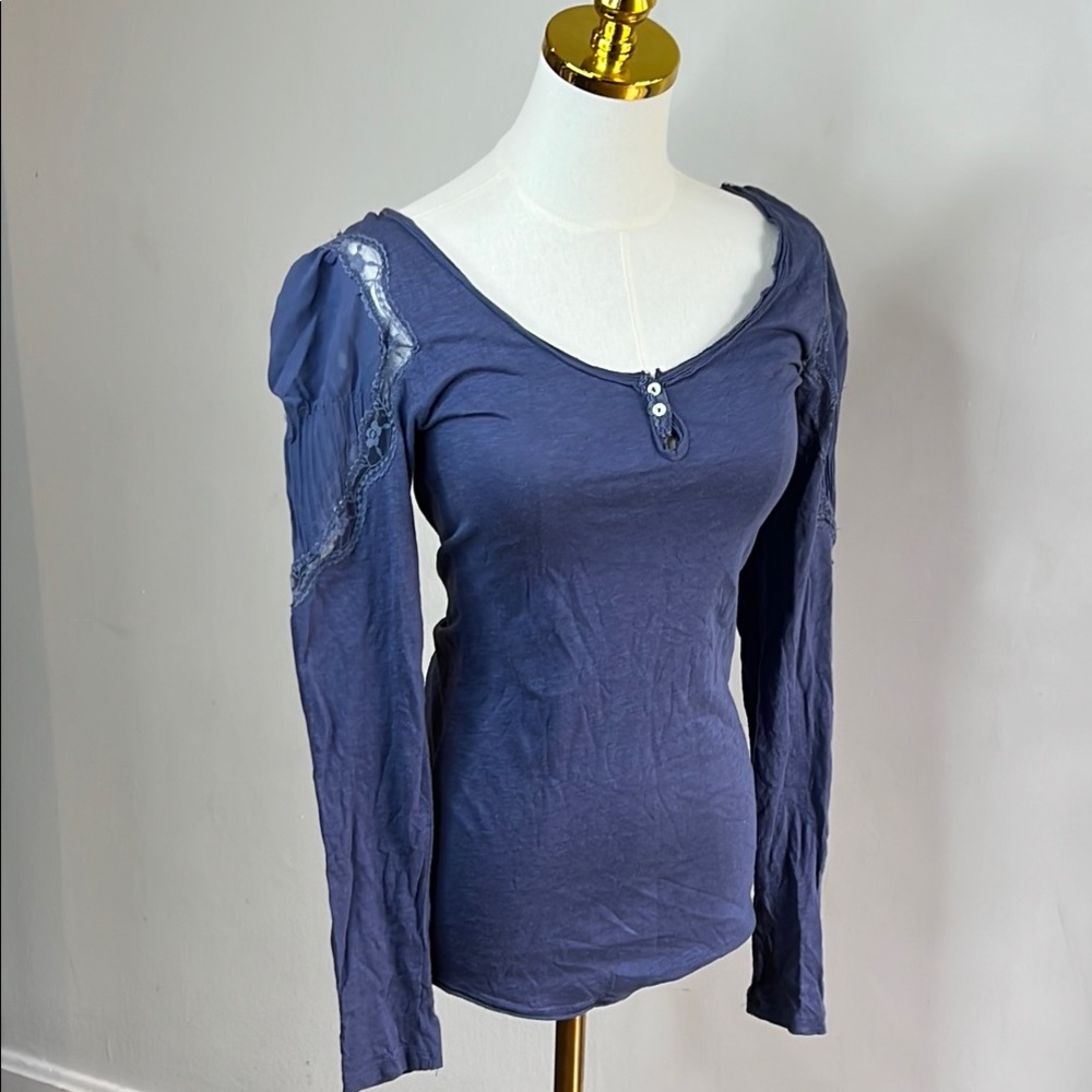 FREE PEOPLE Women's Long Sleeve Top in Blue order#(4)